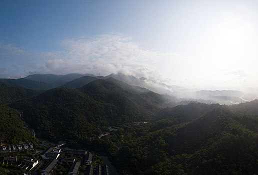 广东惠州汤泉九龙潭航拍全景风光