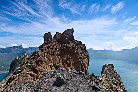 长白山天池火山口自然景观