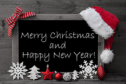 黑板,圣诞帽,圣诞快乐,新年快乐