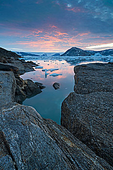 风景,冰,约翰,峡湾,格陵兰东部,格陵兰