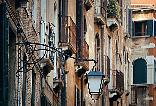 灯,街道,古建筑,威尼斯,意大利