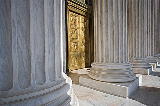 美国,华盛顿,最高法院,柱子,门