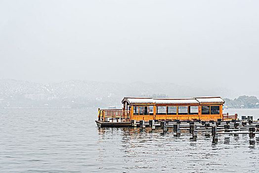 杭州西湖冬天,雪景