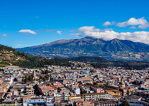 市中心,俯视图,因巴布拉省,省,厄瓜多尔,南美