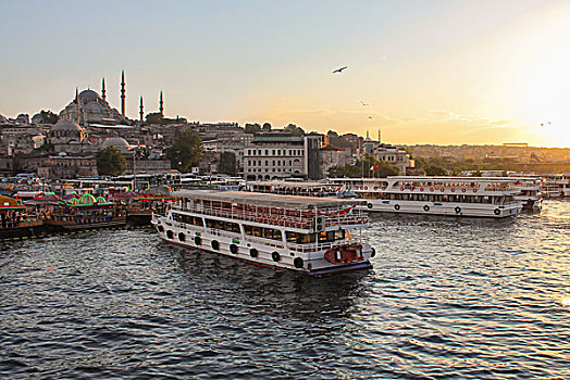 风景,加拉达塔,桥,伊斯坦布尔,清真寺,船