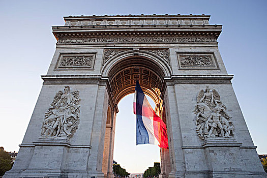 法国国旗,拱形,巴黎,法兰西岛,法国