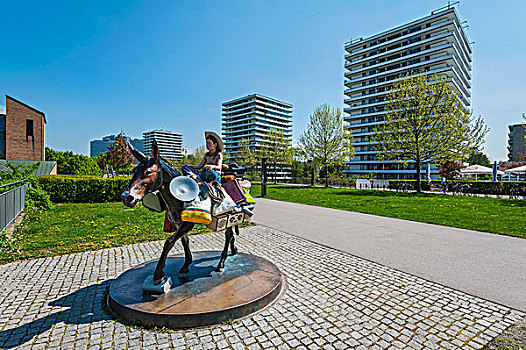 雕塑,公园,慕尼黑,上巴伐利亚,巴伐利亚,德国,欧洲