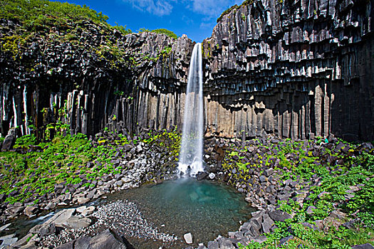 史瓦提瀑布,瀑布,南方,冰岛,上方,古老,柱子