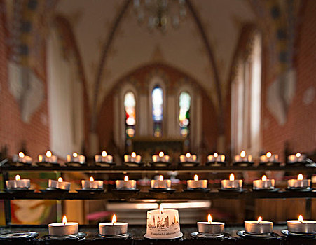 德国,梅克伦堡前波莫瑞州,教堂,祈愿用具,蜡烛