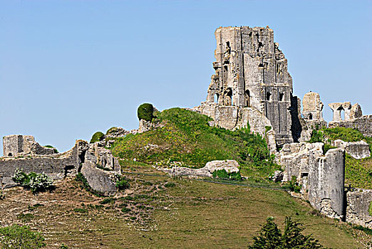 山口,城堡,遗址,位于,乡村,多西特,南英格兰,英格兰,英国,欧洲