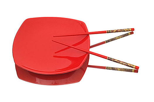 盘子,筷子,隔绝,白色背景,背景