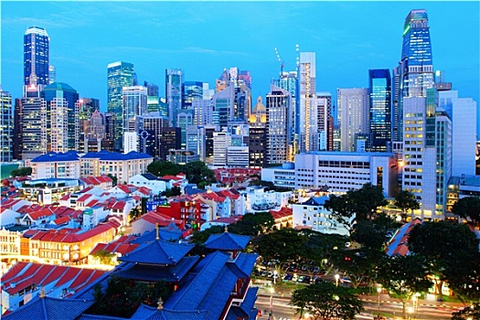 新加坡城,市区,夜晚