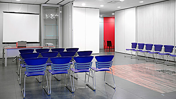 蓝色,椅子,会议室
