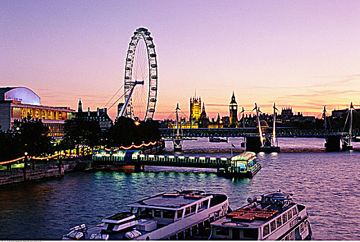 泰晤士河,伦敦眼,伦敦,英格兰