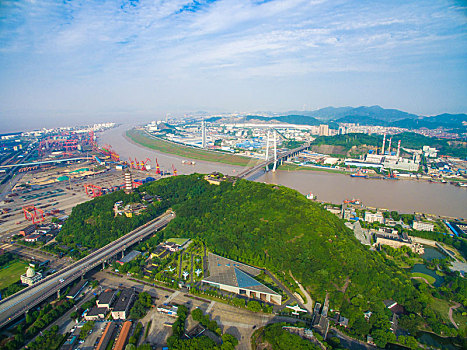 航拍,招宝山,城区,城市