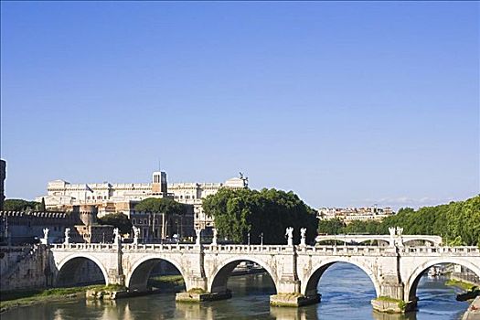拱桥,河,罗马,意大利