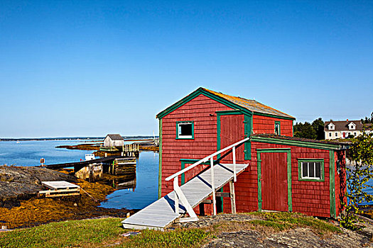 捕鱼,小屋,码头,卢嫩堡,新斯科舍省,加拿大