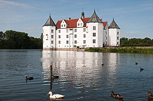 城堡,弗伦斯堡,峡湾,波罗的海,石荷州,德国,欧洲