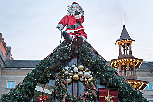 德国,卡尔斯鲁厄,圣诞市场
