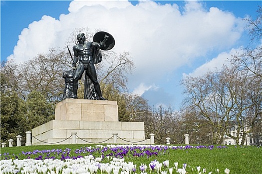 雕塑,海德公园,伦敦,英国,公爵,忘记,青铜,捕获,大炮,战役