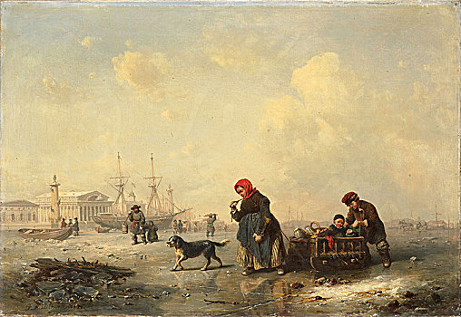 圣彼得堡,冬天,艺术家