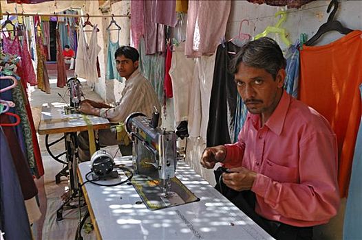 裁缝,工作,印度,南亚