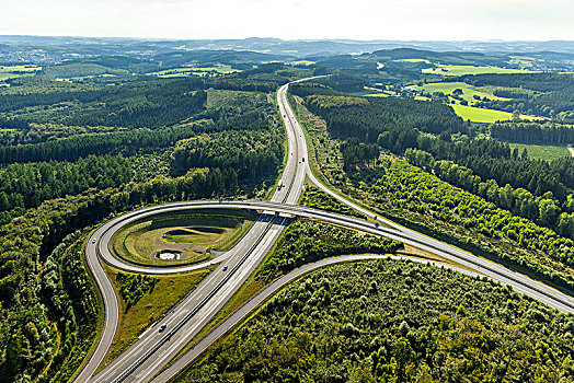 高速公路,交叉,连通,基础设施,藻厄兰,北莱茵威斯特伐利亚,德国