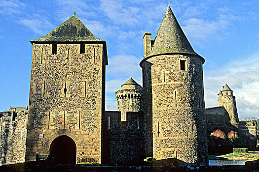 法国,布列塔尼,伊勒-维莱讷省,35岁,城堡,塔