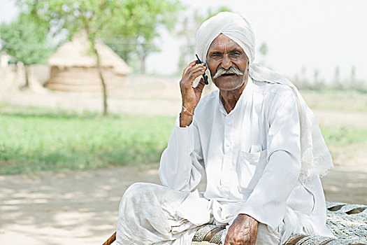 农民,交谈,手机
