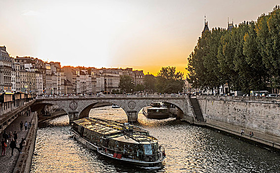 法国,巴黎,地区,餐馆,船屋,赛纳河,靠近,改变