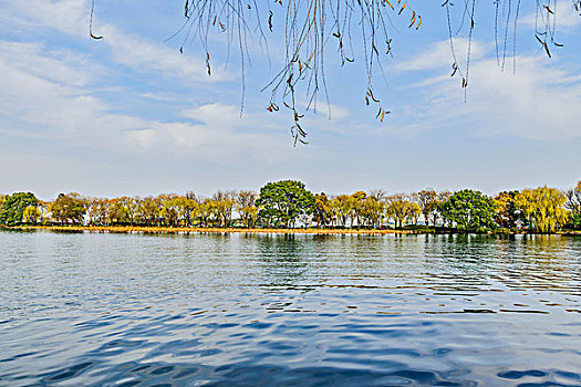 杭州西湖白堤秋景