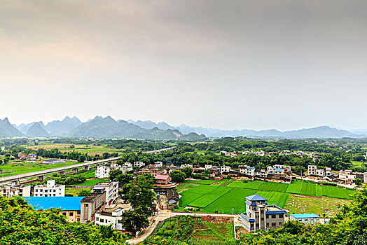 农村,田园,铁路,山