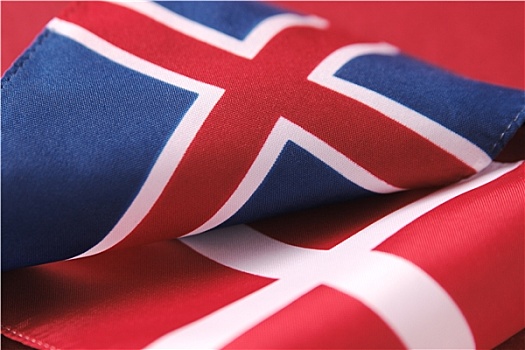 弯曲,旗帜,冰岛,丹麦