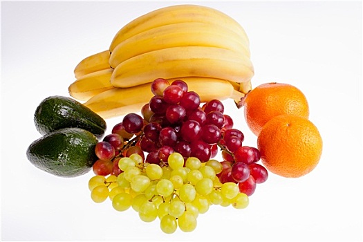彩色,多,新鲜水果,隔绝,白色背景,背景