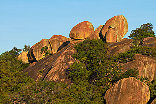 怪异,岩石构造,大,洞穴,露营,山,靠近,津巴布韦,非洲
