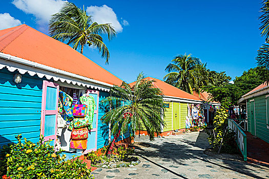 彩色,纪念品,商店,托托拉岛,英属维京群岛