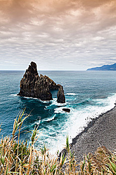 岩石形成,在大西洋海岸,大詹尼拉里贝拉,葡萄牙