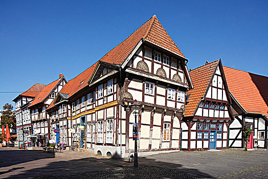 历史,半木结构房屋,教堂,下萨克森,德国,欧洲