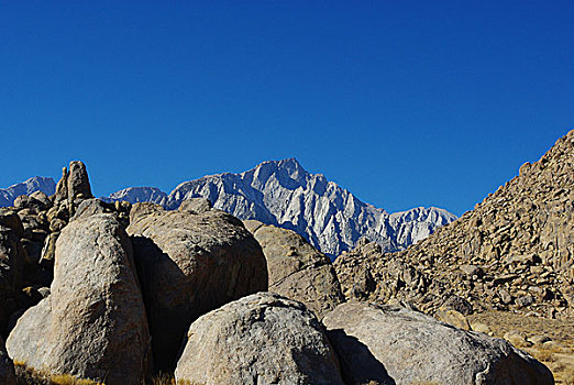 石头,内华达山脉,顶峰,加利福尼亚