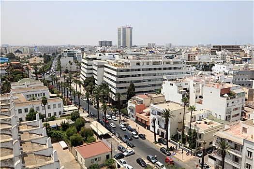 风景,俯视,城市,卡萨布兰卡,摩洛哥