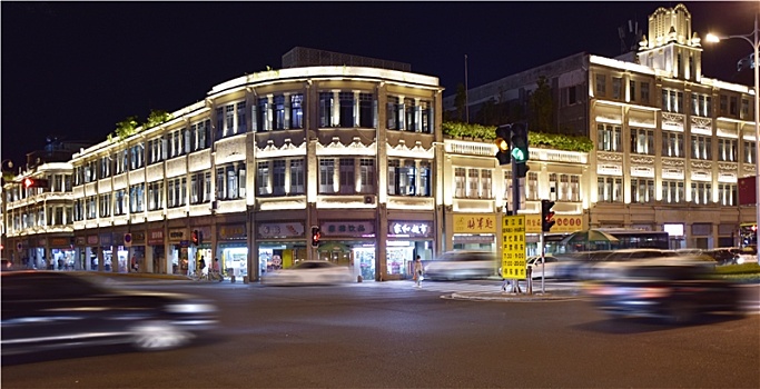 厦门鹭江道建筑夜景