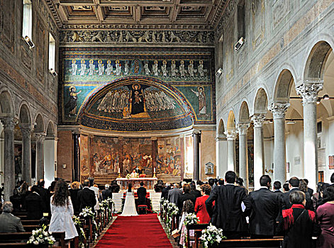 婚礼,圣玛丽亚教堂,罗马,意大利,欧洲