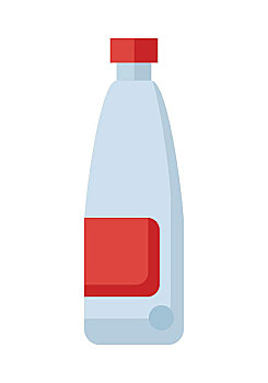 塑料瓶,红色,标签,瓶子,乳业,奶瓶,象征,零售店,简单,绘画,隔绝,矢量,插画,白色背景,背景