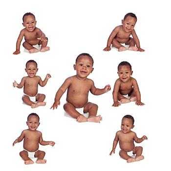 次序,不同,表情,美国黑人,婴儿