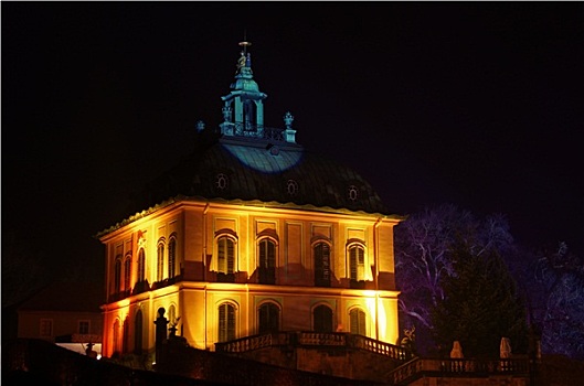 莫里茨堡,夜晚,小,城堡