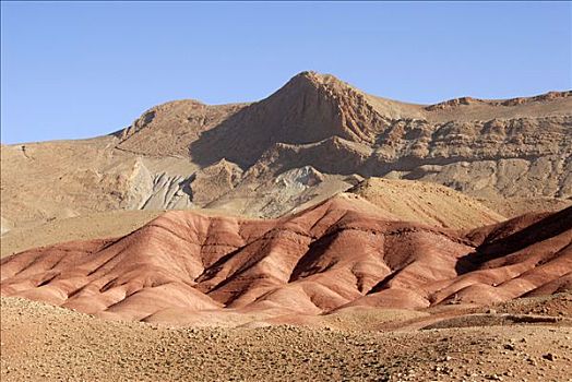 腐蚀,红色,山峦,靠近,大阿特拉斯山,摩洛哥