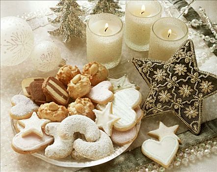 白色,圣诞节,种类,饼干