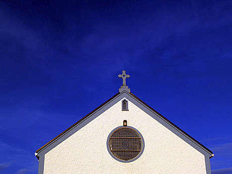爱尔兰,梅奥县,教堂,蓝天