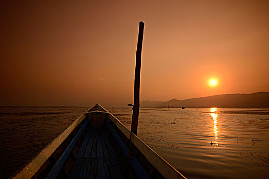 亚洲,缅甸,茵莱湖,风景,日出