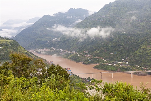 中国四川宜宾金沙江向家坝库区风景